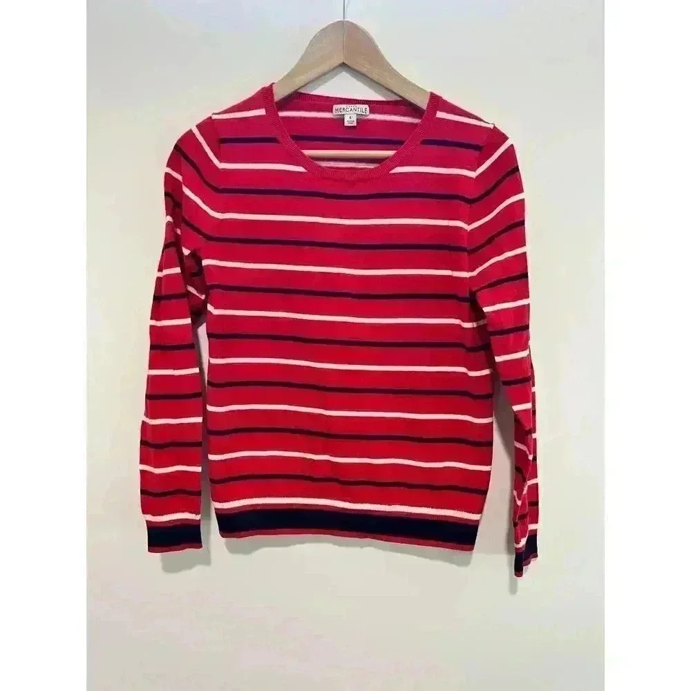 J. Crew‎ Mercantile Striped Sweater Red Size Small